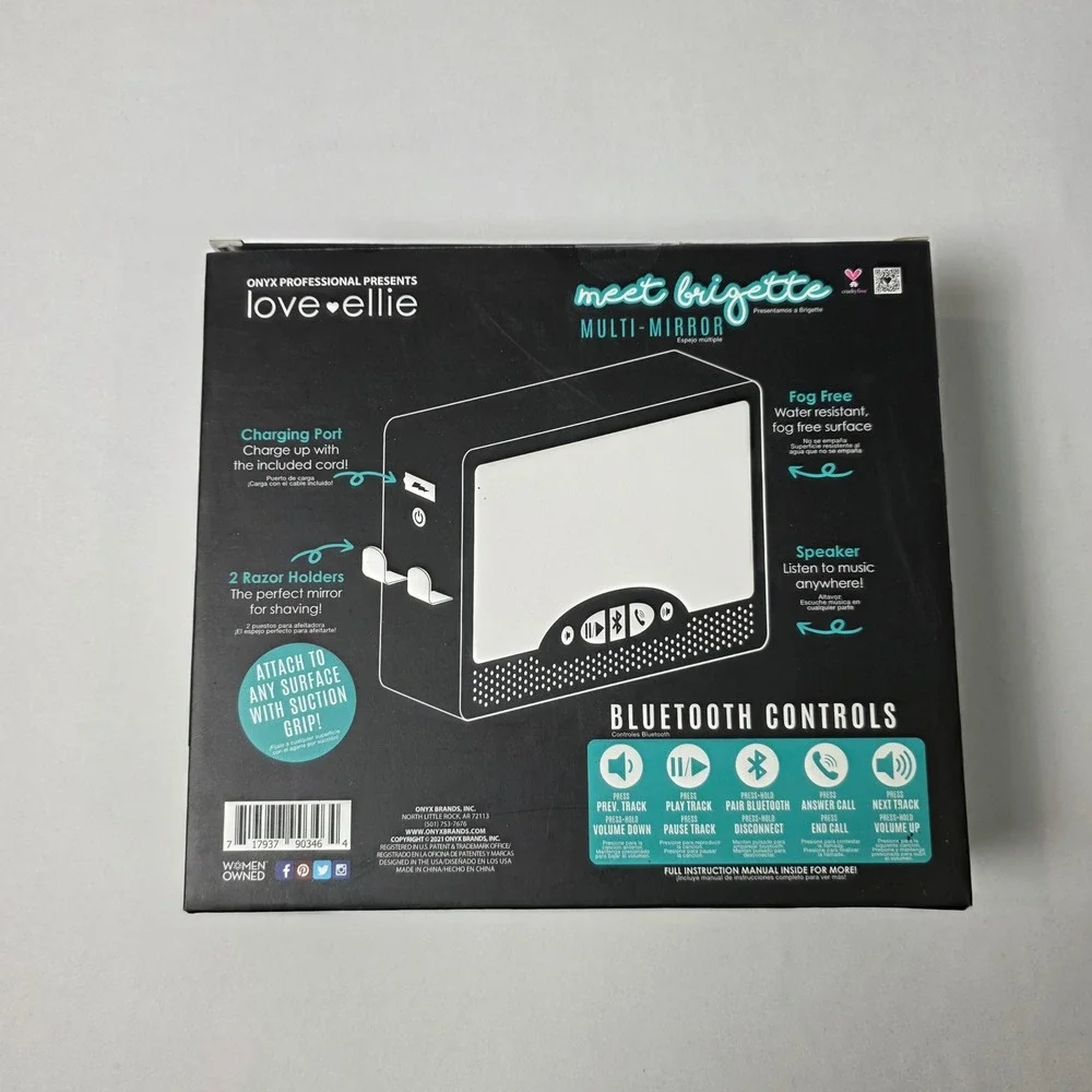Love Ellie Multi-Mirror Brigette Bluetooth Speaker Fog Free Razor Holder